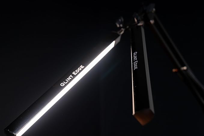 Desk Lamps for Home Office - Double Head LED Desk Lamp with Clamp, 24W, 3 Color Modes, Adjustable Arm, Eye-Caring Light for Study, Drafting, and Crafting, Black