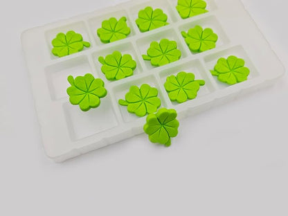 Edible 12pcs GrassGreen Shamrock Sugar cake decorations, cupcake toppers, perfect Clover Icing Cookies decro for St. Patrick's Day Birthday Halloween Thanksgiving Christmas party Team Dinner