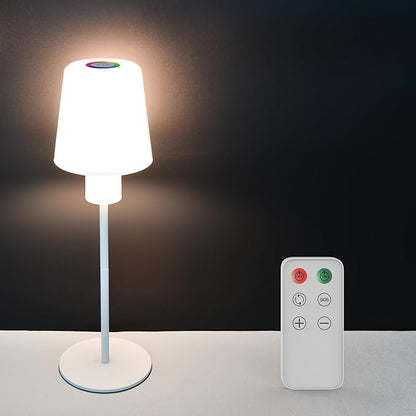 5000mAh Rechargeable Cordless Table Lamps, RGB Colors and Warm Light Stepless Dimming, LED Desk Lamp for Bedroom/Couple Dinner/Desk/Cafe/Dining Room/Terrace (1)