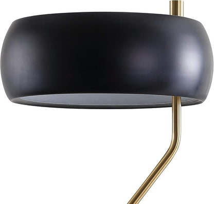 JONATHAN Y JYL6008A Oskar 22.5" Moody Metal LED Desk Lamp Contemporary Glam Minimalist Bedside Desk Nightstand Lamp for Bedroom Living Room Office College Bookcase LED Bulb Included, Black/Brass Gold