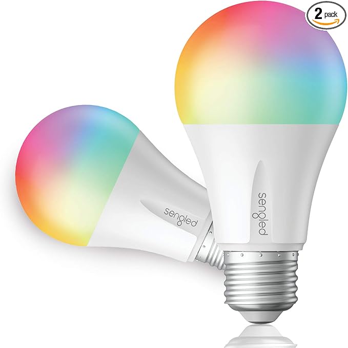 Sengled Zigbee Smart Light Bulbs, Smart Hub Required, Works with SmartThings and Echo with Built-in Hub, Voice Control with Alexa and Google Home, Color Changing 60W Eqv. A19 Alexa Light Bulb, 2 Pack