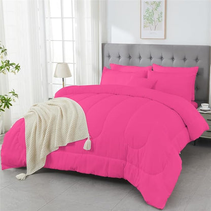 3 Piece Solid Color All Season Bedding Comforter Set Microfiber Soft Lightweight Bedding Set for Kids Teens Adults Room Decor with 1 Comforter and 2 Pillowcases Twin