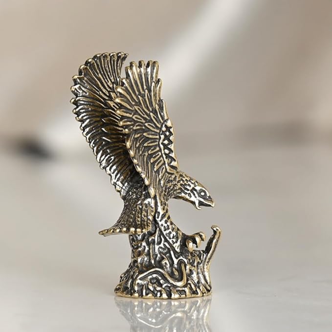 Vintage Solid Brass Eagle Figurine - Majestic Desk Decor for Collectors - Perfect Home or Office Accent(Eagle)