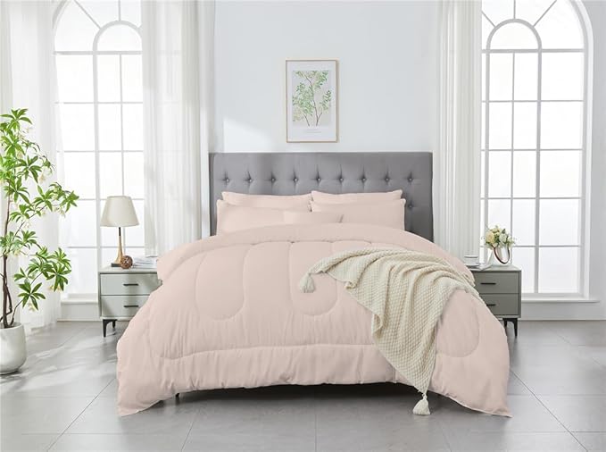 3 Piece Solid Color All Season Bedding Comforter Set Microfiber Soft Lightweight Bedding Set for Kids Teens Adults Room Decor with 1 Comforter and 2 Pillowcases Twin
