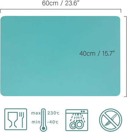 Gartful Extra Large Silicone Mat 23.6 x 15.7 inches, Silicone Crafts Sheets, Jewelry Casting Molds Mat, Desktop Protector, Placemat Pad, Nonstick Nonskid Durable, Set of 2, Black Green