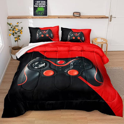 Gaming Comforter for Boys Teen,Game Contoller Bedding Set for Boys Kids,Down Alternative Comforter for All Season,Gamer Home Decor for Boys Comforter Set (Comforter-game40, Full)