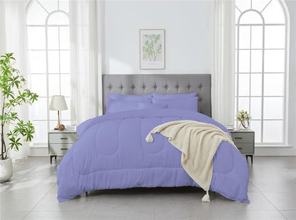 3 Piece Solid Color All Season Bedding Comforter Set Microfiber Soft Lightweight Bedding Set for Kids Teens Adults Room Decor with 1 Comforter and 2 Pillowcases King