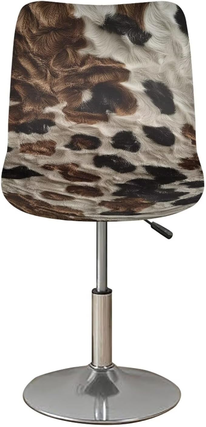 Cowhide Bar Stool Covers Elastic Stretchable High Mid Low Stool Chair Cover for Party Kitchen Club Machine Washable
