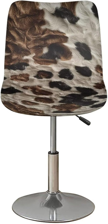 Cowhide Bar Stool Covers Elastic Stretchable High Mid Low Stool Chair Cover for Party Kitchen Club Machine Washable