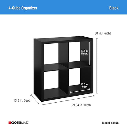 ClosetMaid 4556 Decorative Open Back 4-Cube Storage Organizer, Black