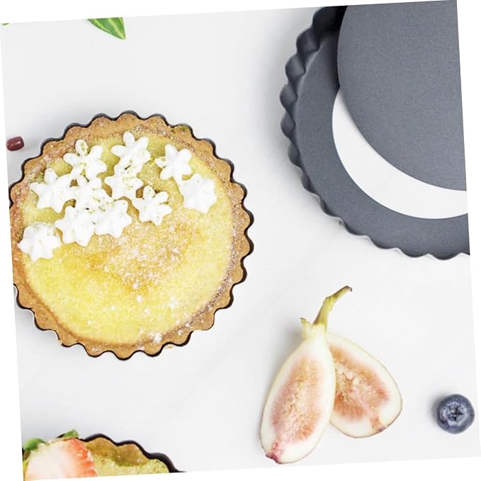 IMIKEYA 2pcs Non-stick Cake Molds Live Bottom Tart Pizza Pans for Baking Pies Quiches and Desserts
