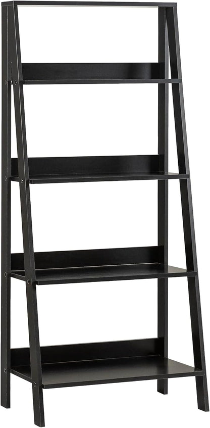 Walker Edison Sophia Modern 4 Shelf Ladder Bookcase , 55 Inch, Black