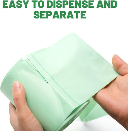 8-10 Gallon Flap Tie Compostable Trash Bags, 240 Count, Compost Bags Kitchen Trash Bags, Sturdy Biodegradable Garbage Bags Food Scrap Waste Bags, ASTM D6400, US BPI Certified, Green