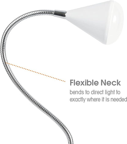 OttLite LED Cone Clip Lamp | Task Lamp, Desk Lamp | Sturdy Clip, Flexible Neck | Great for Home, Office, Work Space, Dorm