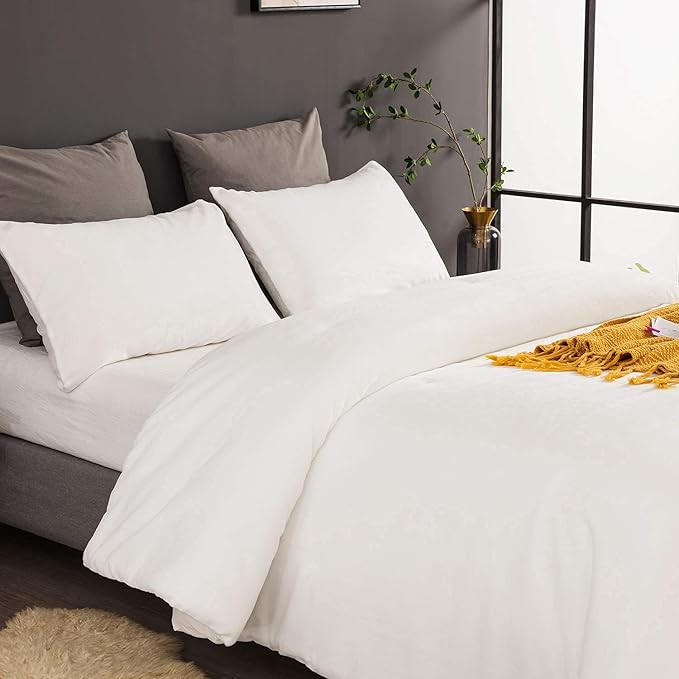 Wellboo White Velvet Comforter Set King Size Fluffy White Bedding Set Women Men Solid White Plush Bedding Comforters Soft Flannel White Blankets Lightweight Fluzzy Micromink Sherpa Shaggy Quilts