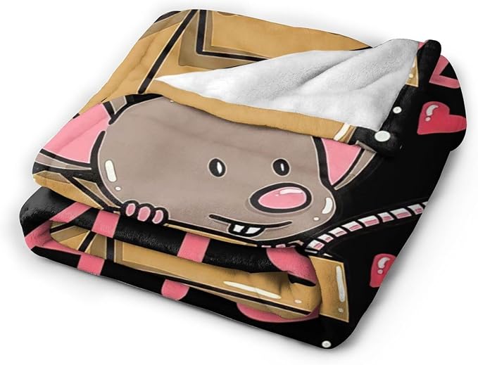 Just A Girl Who Loves Rats Blanket Soft Cozy Mouse Rat Plush Throw Blanket Warm Animal Flannel Fleece Stuff Decor Blanket Gifts for Lover Teens Kids Girls Boys Women Adults Bed Travel 40"x50"