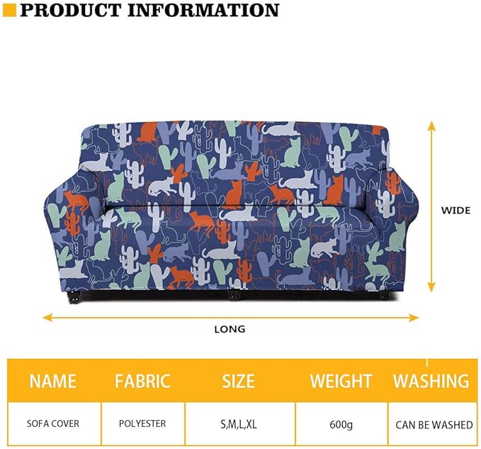 FKELYI Super Stretch Sofa Slipcover Christmas Reindeer Snowflake Printed Sofa Couch Cover Washable Furniture Protector with Elastic Bottom-M
