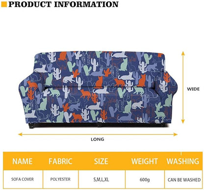 FKELYI Super Stretch Sofa Slipcover Christmas Reindeer Snowflake Printed Sofa Couch Cover Washable Furniture Protector with Elastic Bottom-M