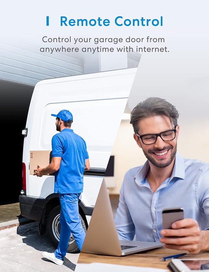 Smart Garage Door Opener Remote with External Antenna, Up to 3 Single Doors, Compatible with Apple HomeKit, Amazon Alexa,SmartThings, Google Assistant