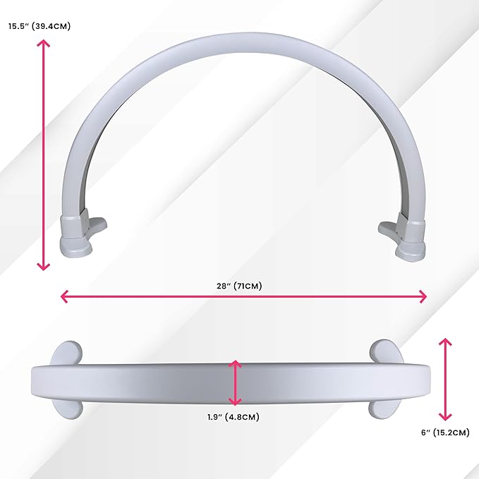 Half-Moon Nail Desk Lamp for Professionals, 3360 Lumen Led Light for Nails, Perfect Led Manicure Desk Lamp | Tattoo Light | Lash Tech Light | Manicure Light Led (White) (Two Knobs)