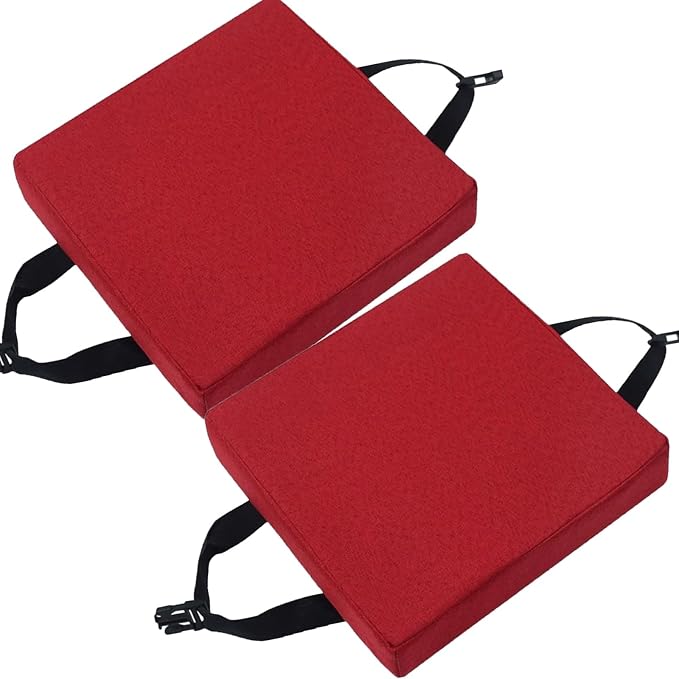 Square Stool Cushion Set of 2 With Ties for Bar Chair 14x14/15*15/12*12 Seat Thicked 5/8cm Dining Pads for Home Kitchen (Color: 13#)