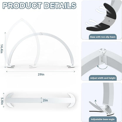 MYSWEETY Half Moon Light for Desk, 29'' 40W Led Nail Tech Desk Lamp, Half Moon Table Lamp with Remote, Stepless Dimming Color Temperature, Lash Light for Eyelash Extensions, Tattoo, Beauty