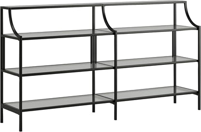 Sauder Harvey Park Bookcase/Book Shelf and Console Table, Black Finish