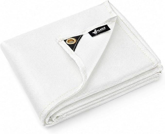 FLASLD Heavy-Duty Fiberglass Fire Retardant Blanket, 95 x 140 inch Welding Fireproof Thermal Resistant Insulation
