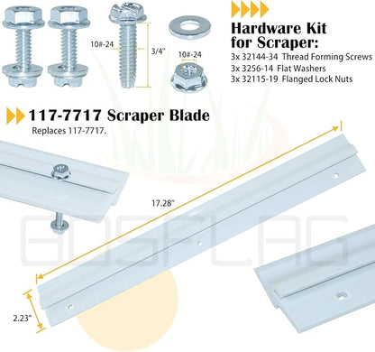 117-7700 Snow Blower Paddles with 117-7717 Scraper Blade Replaces Toro 117-7700 for Toro Power Clear 180 418ZE 418ZR 518ZE 518ZR 38282 38472 38473 38273 38283, 18" Power Clear Snowthrower
