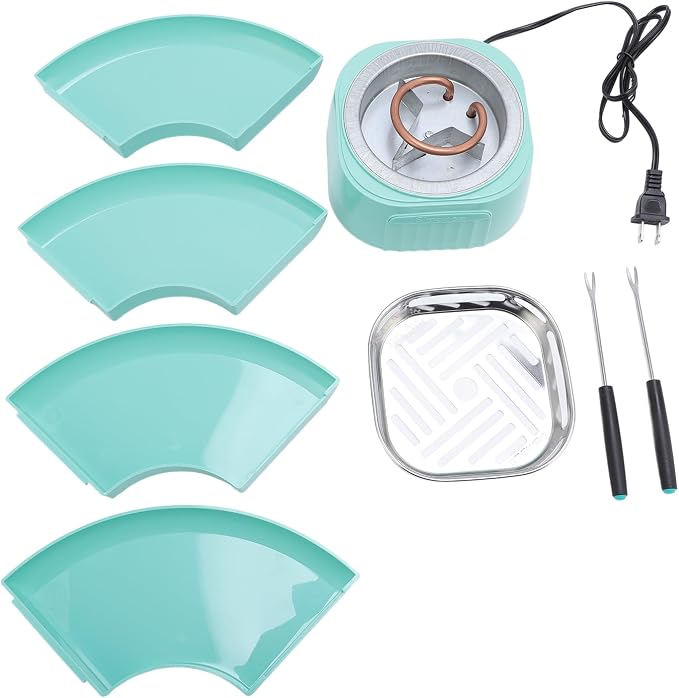 Electric Smores Maker Indoor Tabletop Adjustable Temperature Chocolate Marshmallow Roaster with 4 Detachable Trays for Party Gathering Home Use ABS Stainless Steel 749g
