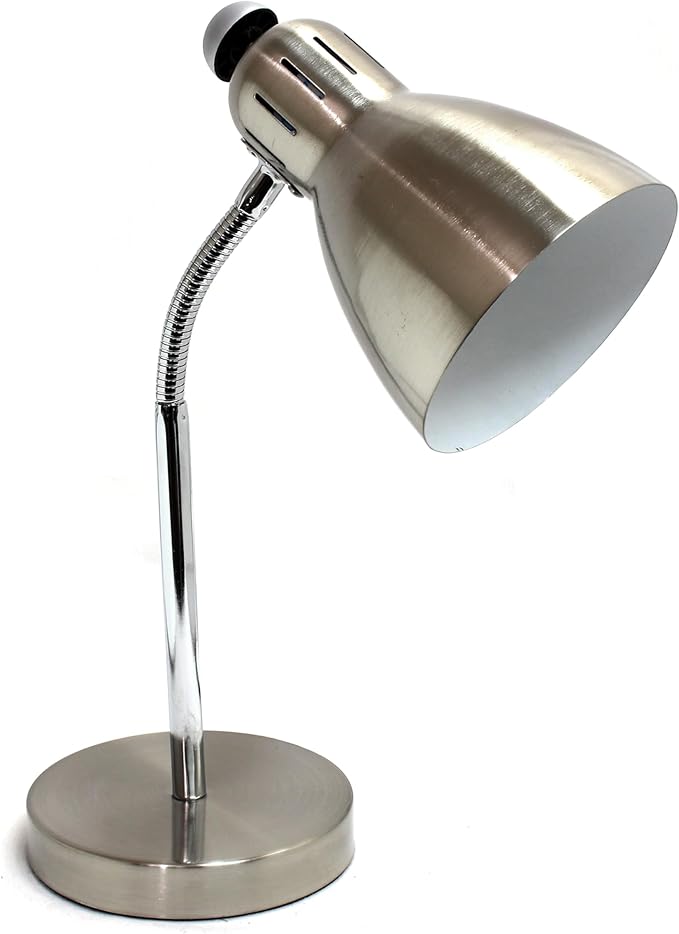Simple Designs LD1037-BSN Semi Flexible Desk Lamp, Brushed Nickel