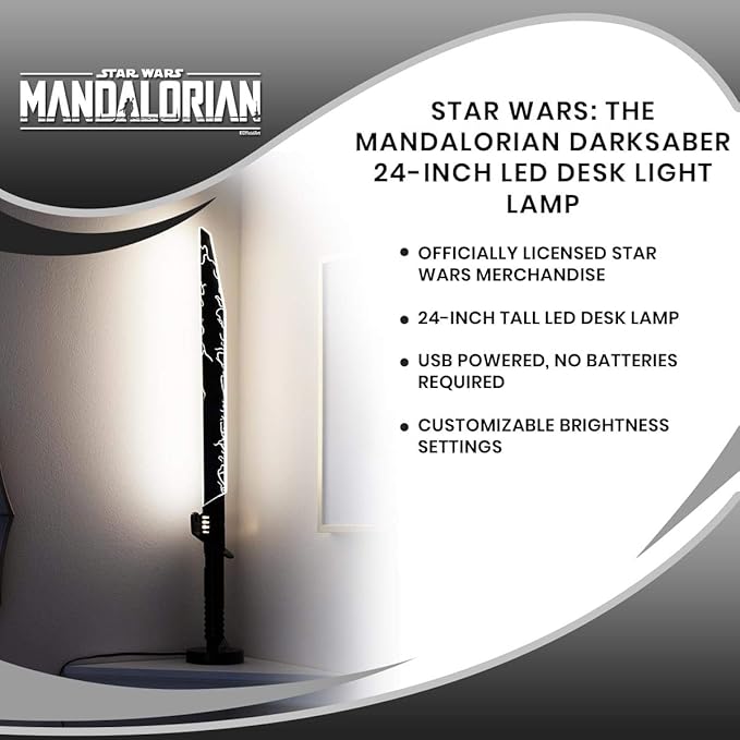 Star Wars The Mandalorian Darksaber 24-Inch LED Desk Light Lamp