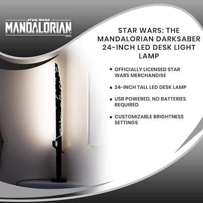 Star Wars The Mandalorian Darksaber 24-Inch LED Desk Light Lamp