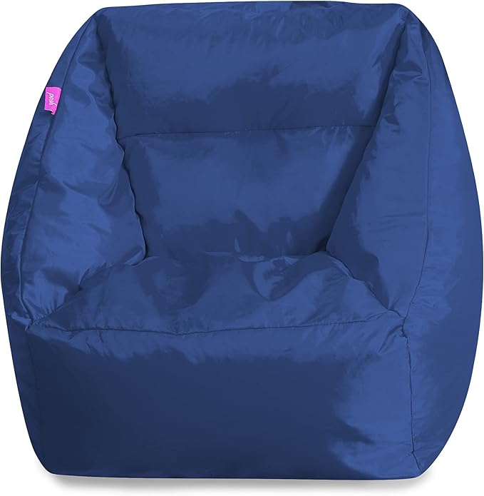 Posh Creations Structured Comfy Seat for Playrooms and Bedrooms, Large Bean Bag Chair, Coronado Chair, Navy