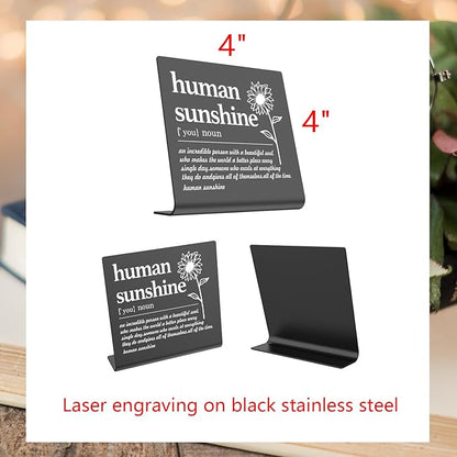 Human Sunshine Definition Desk Signs Funny Appreciation Gifts for Women Thank You Gift for Friends Teacher Coworker Doctor Nurse Gift for Mom Aunt Sister Sunshine Party Decorations (black) XLK13