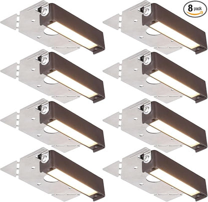 LEONLITE 8-Pack 4 Inch LED Hardscape Lighting, Update Retaining Wall Lights, LED Landscape Lighting, 12-24V AC/DC Paver Light Low Voltage, 1W/2W/3W Dimmable Outdoor Step Lights, 2700K Soft White, ETL