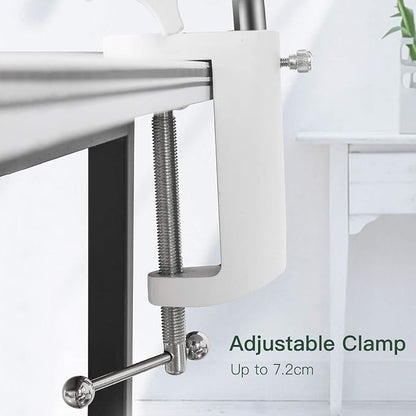 Magnifying Lamp with Clamp,Dimmable 10X Magnifier lamp, 5 Inches Magnifier Glass, Adjustable Stainless Steel Lamp Arm for Reading,Craft,Knitting (Green Cover)