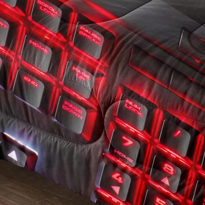 Gaming Comforter for Boys Teens,Game Bedding Sets Queen,Kids Gamer Comforter Set,Video Game Bedroom Decor,Gamepad Controller Duvet Insert All Season 3 Piece 1 Comforter and 2 Pillowcases