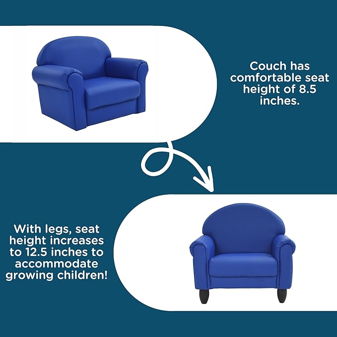 Children's Factory As We Grow Toddler Chair, Flexible Seating for Daycare or Preschool, Kids Reading Couch, Playroom Furniture, Blue
