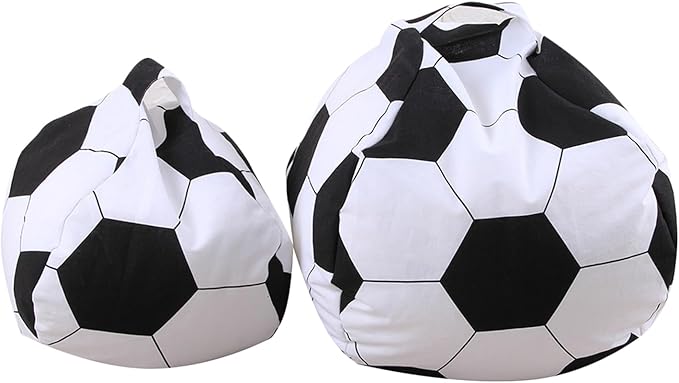 Colorful House Stuffed Animal Storage Bean Bag Chair for Kids and Adults, Lightweight Bean Storage Bag Cover for Organizing Blankets Clothes (26 inches, Football)