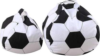 Colorful House Stuffed Animal Storage Bean Bag Chair for Kids and Adults, Lightweight Bean Storage Bag Cover for Organizing Blankets Clothes (26 inches, Football)