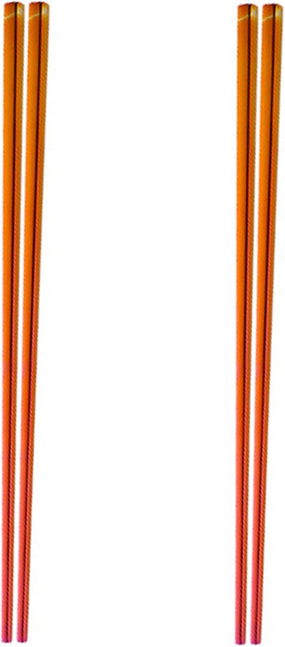 Stainless Steel Chopsticks,Reusable ,Dishwasher Safe , Easy to Use（2 PCS,Dazzling red）