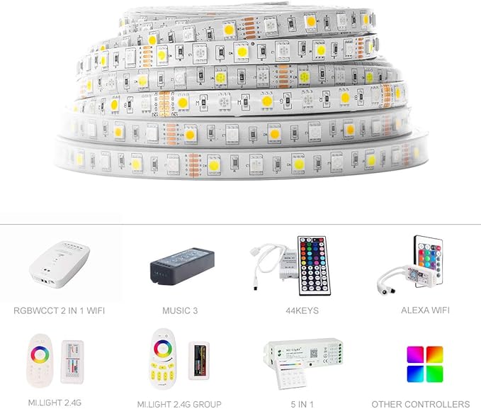 BTF-LIGHTING 5050 RGBW RGB+Warm White(2700K-3000K) 150RGB+150White LED Tape Light 5m 16.4ft 60LED/m Multi-Colored IP65 10mm Width FPCB DC12V for Bedroom Home Decoration(No Adapter or Controller)