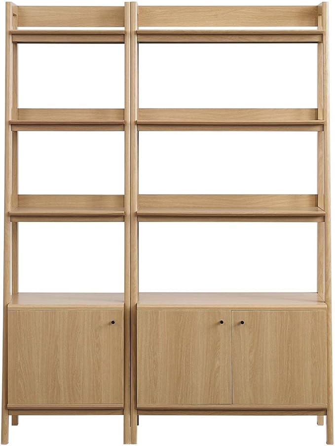 Modway Bookshelf Display Cases in Oak - Set of 2