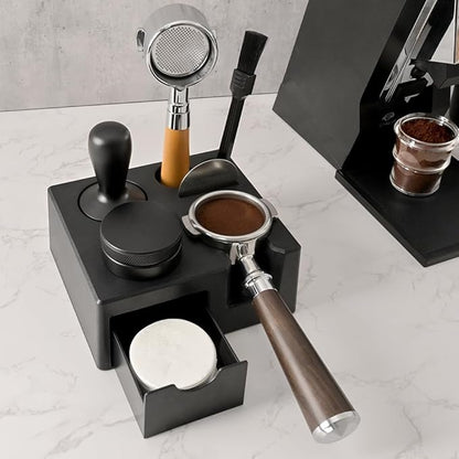 CAFEMASY Espresso Tamping Station Organizer - Espresso Machine Accessories Coffee Tamper Station Holder for 58mm Epsresso Portafilter Coffee Tools Organzier for Baristas