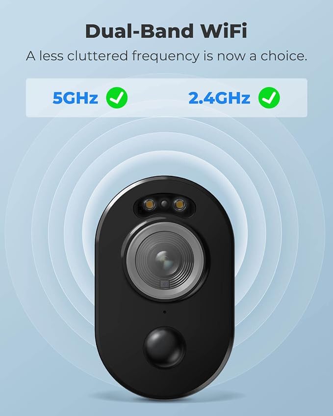 REOLINK 5MP Solar Security Cameras Outdoor Wireless, Spotlight Color Night Vision, 2.4G/5Ghz WiFi Home Surveillance, Solar/Battery Powered, Human/Car Detection, Local Recording, Argus 3 Pro Kit Black