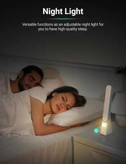 LED Desk Lamp with Night Light Foldable Portable High Brightness Eye Care Lamp. Touch Control, Rechargeable, for Home Reading Light, Office and Dormitory (White 2.0)