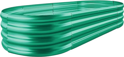 Land Guard 8×4×1 ft Green Raised Garden Bed, Garden Raised Bed, Above Ground Flower Bed for Vegetables, Flowers, Herbs（Green）…