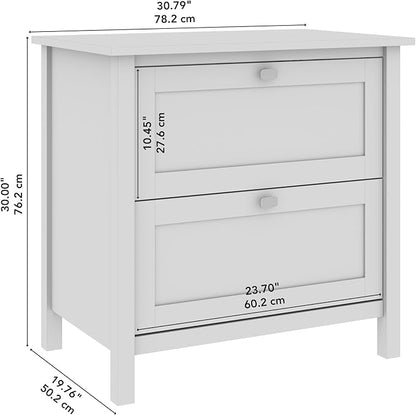 Bush Furniture Broadview 2 Drawer Lateral File Cabinet in Classic Black | Storage for Home Office Workspace