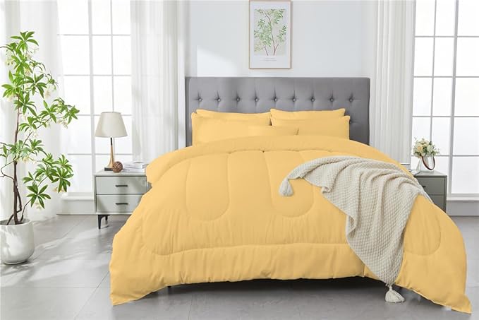 3 Piece Solid Color All Season Bedding Comforter Set Microfiber Soft Lightweight Bedding Set for Kids Teens Adults Room Decor with 1 Comforter and 2 Pillowcases Twin